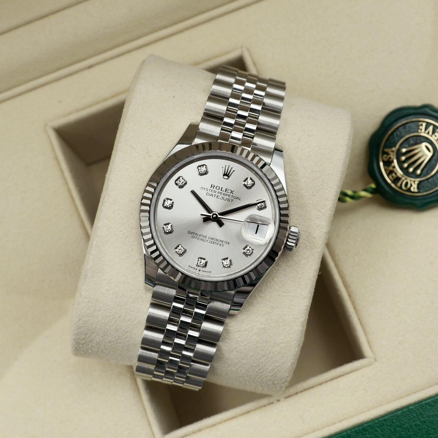 Rolex Datejust 31 Silver Diamond Dial 278274 - Full Set (2024)