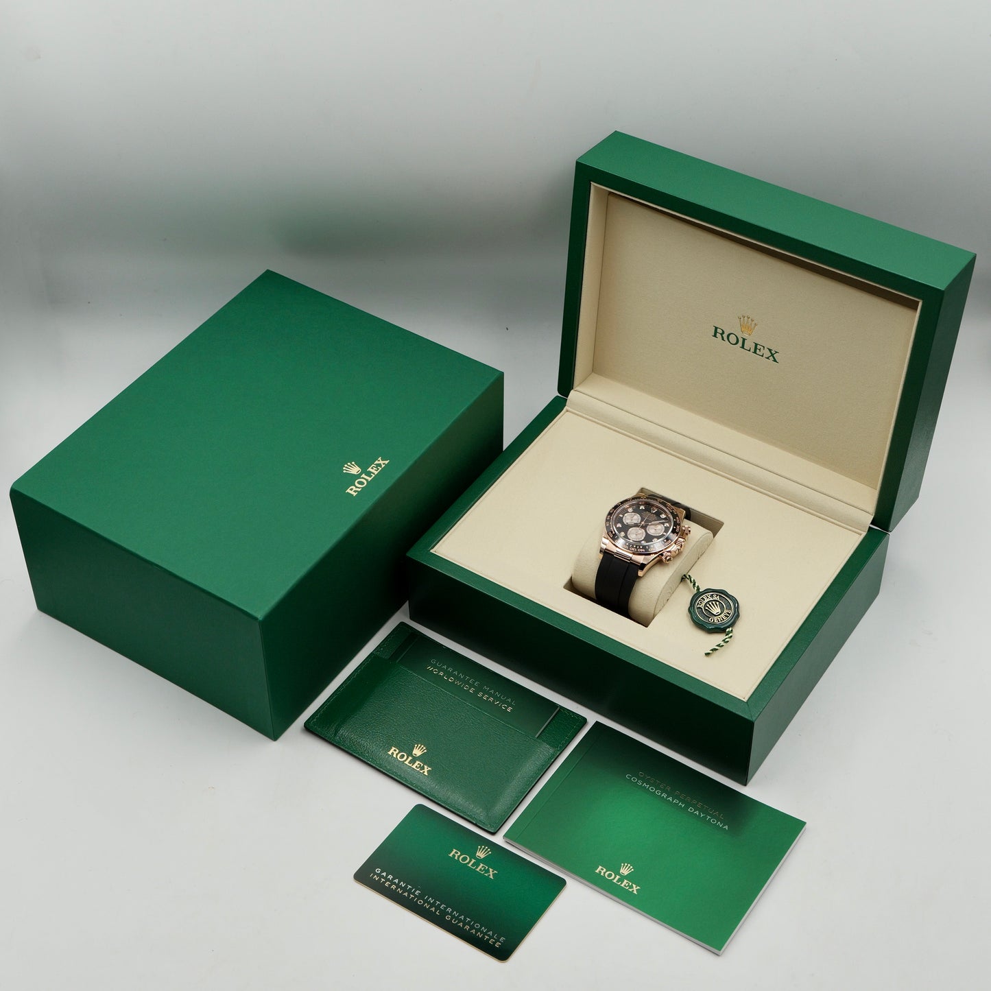 Rolex Cosmograph Daytona Rose Gold Oysterflex Black Diamond Dial 126515LN - Full Set (2026)