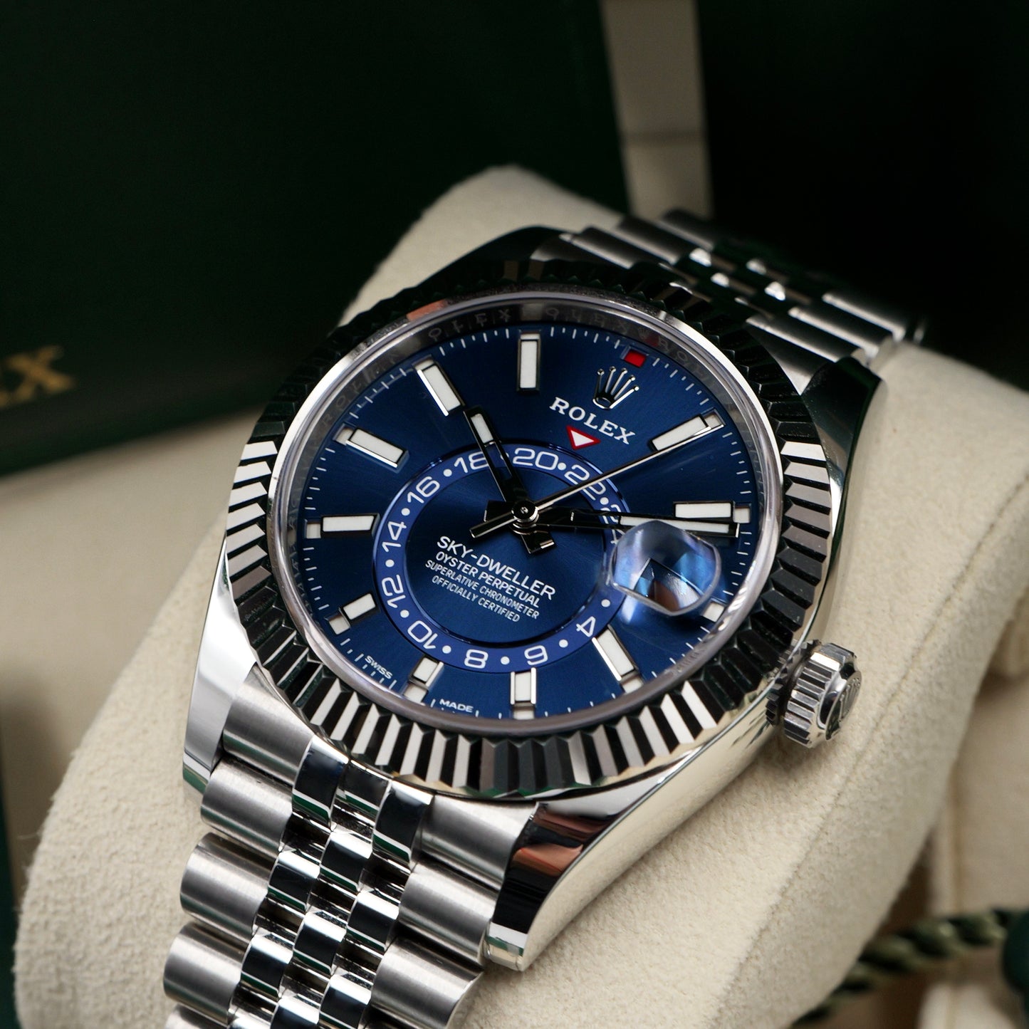 Rolex Sky-Dweller Blue Dial Jubilee Bracelet 326934 - Full Set (2022)