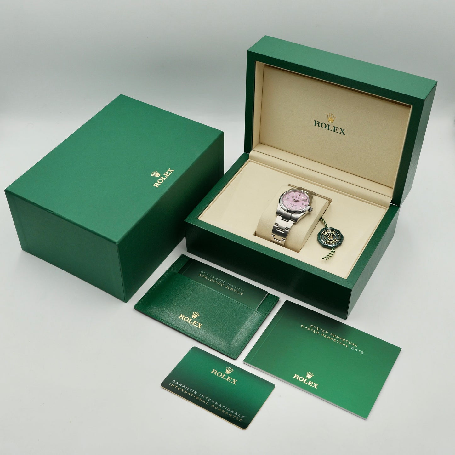 Rolex Oyster Perpetual 34 Candy Pink 124200 Full Set 2026