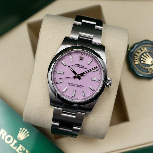 Rolex Oyster Perpetual 34 Candy Pink 124200 Full Set 2026