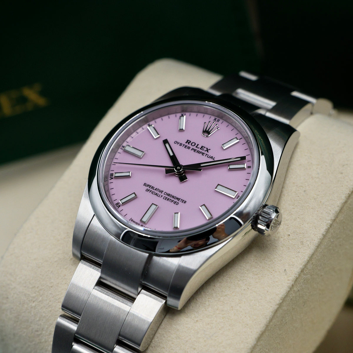 Rolex Oyster Perpetual 34 Candy Pink 124200 Full Set 2026