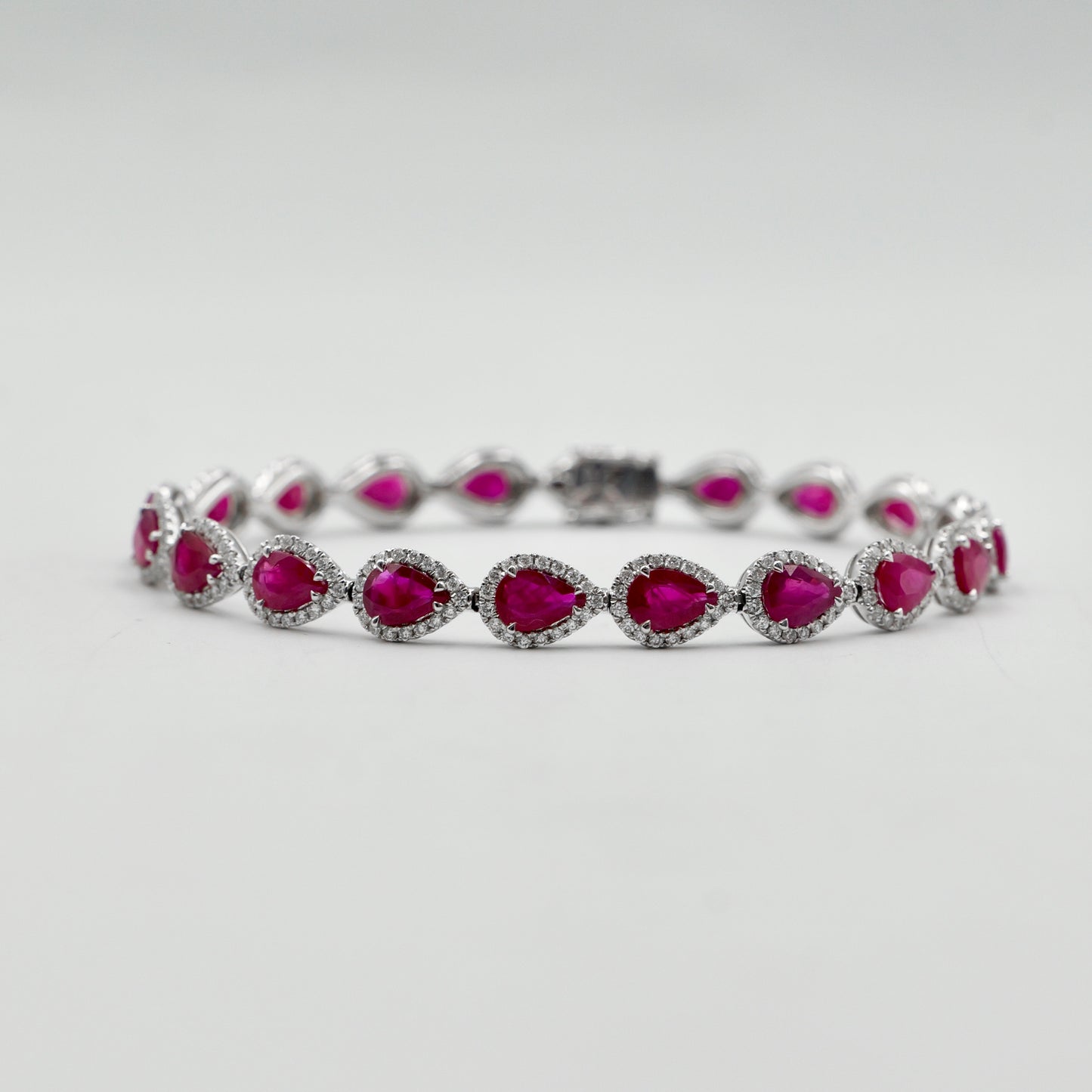 Pear Shape Ruby and Diamond Bracelet