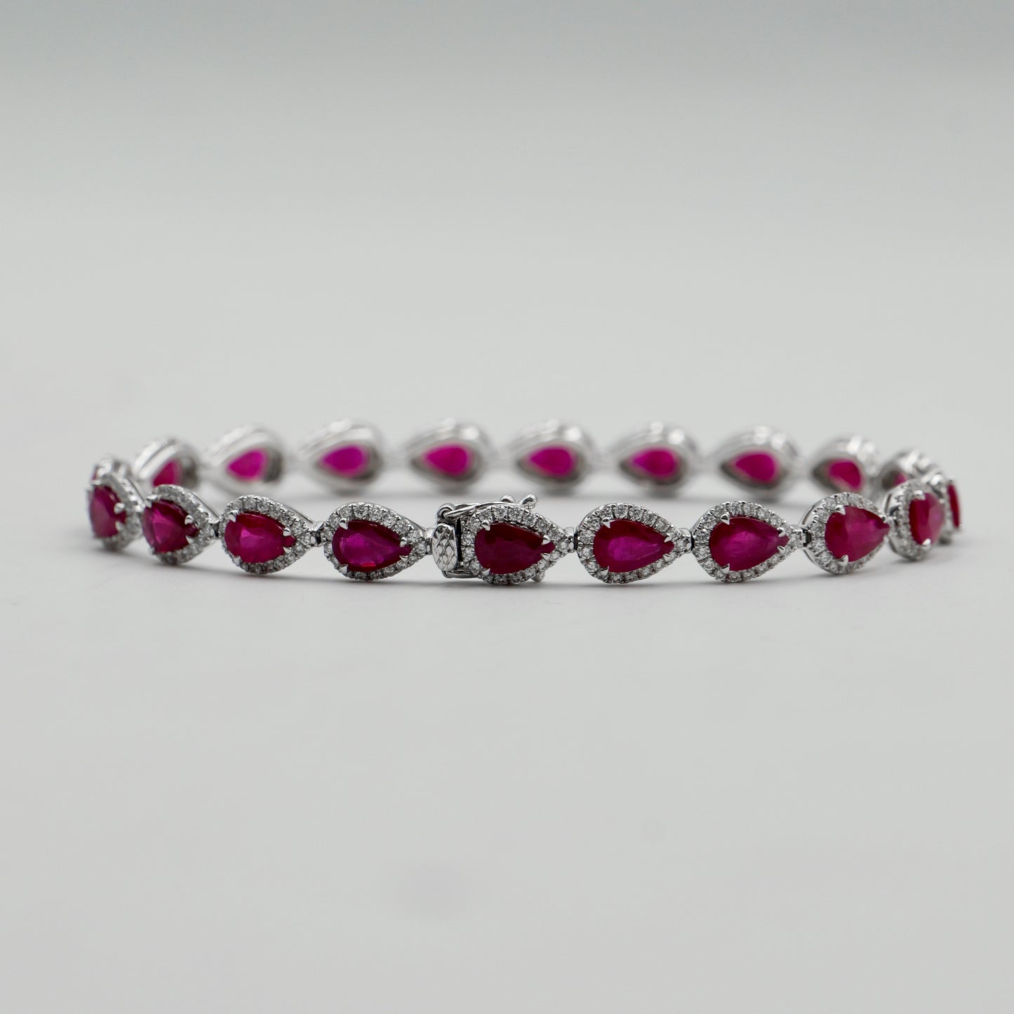 Pear Shape Ruby and Diamond Bracelet