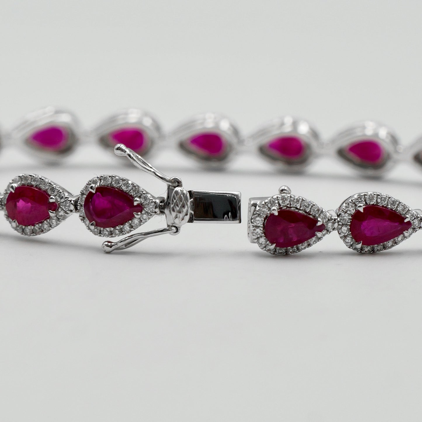 Pear Shape Ruby and Diamond Bracelet