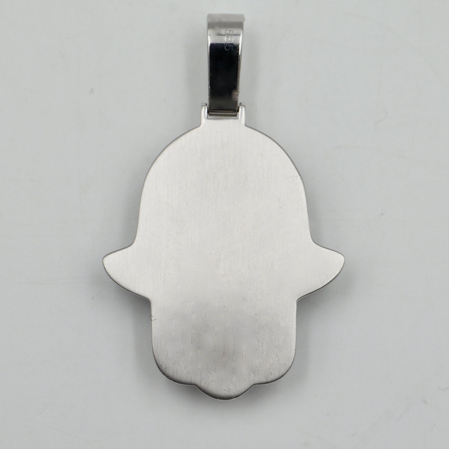 14K White Gold Diamond Hamsa Pendant