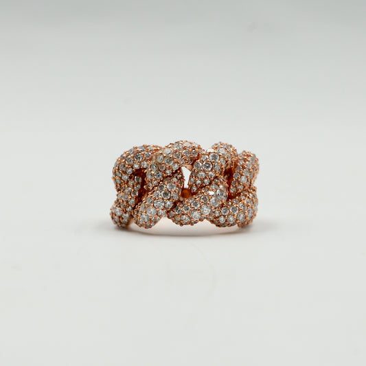 Rose Gold Cuban Link Pinky Ring