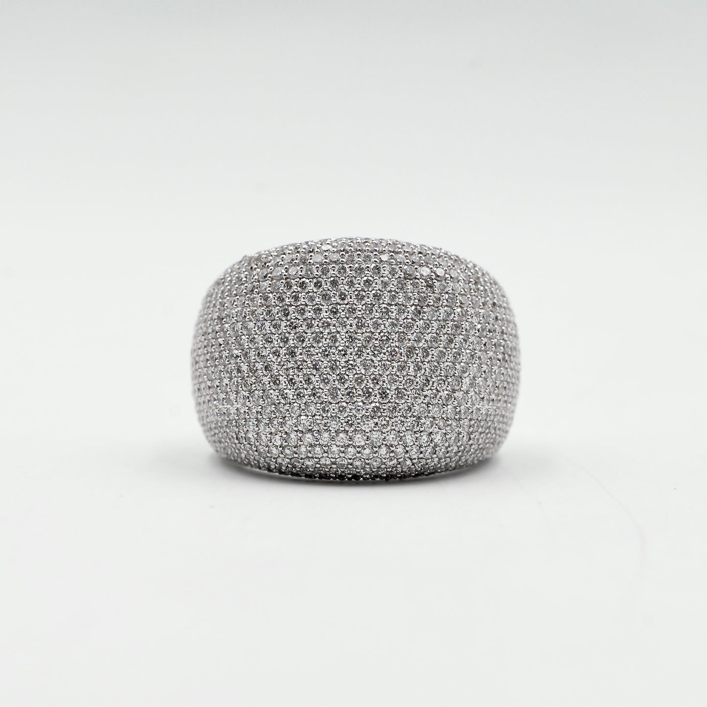 White Gold Honeycomb Diamond Pavé Ring