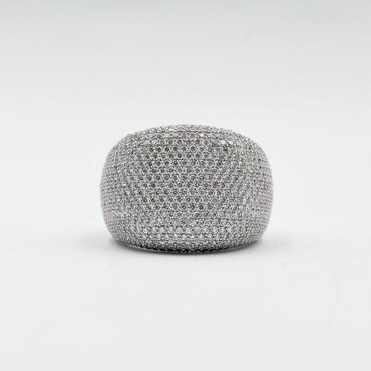 White Gold Honeycomb Diamond Pavé Ring