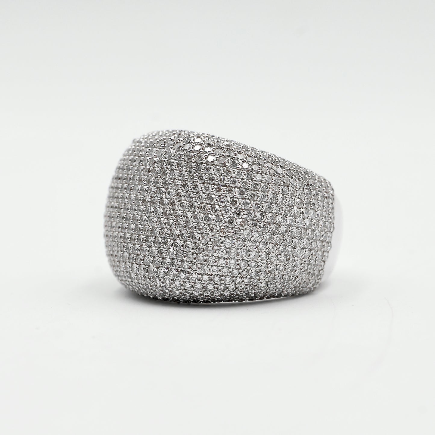 White Gold Honeycomb Diamond Pavé Ring