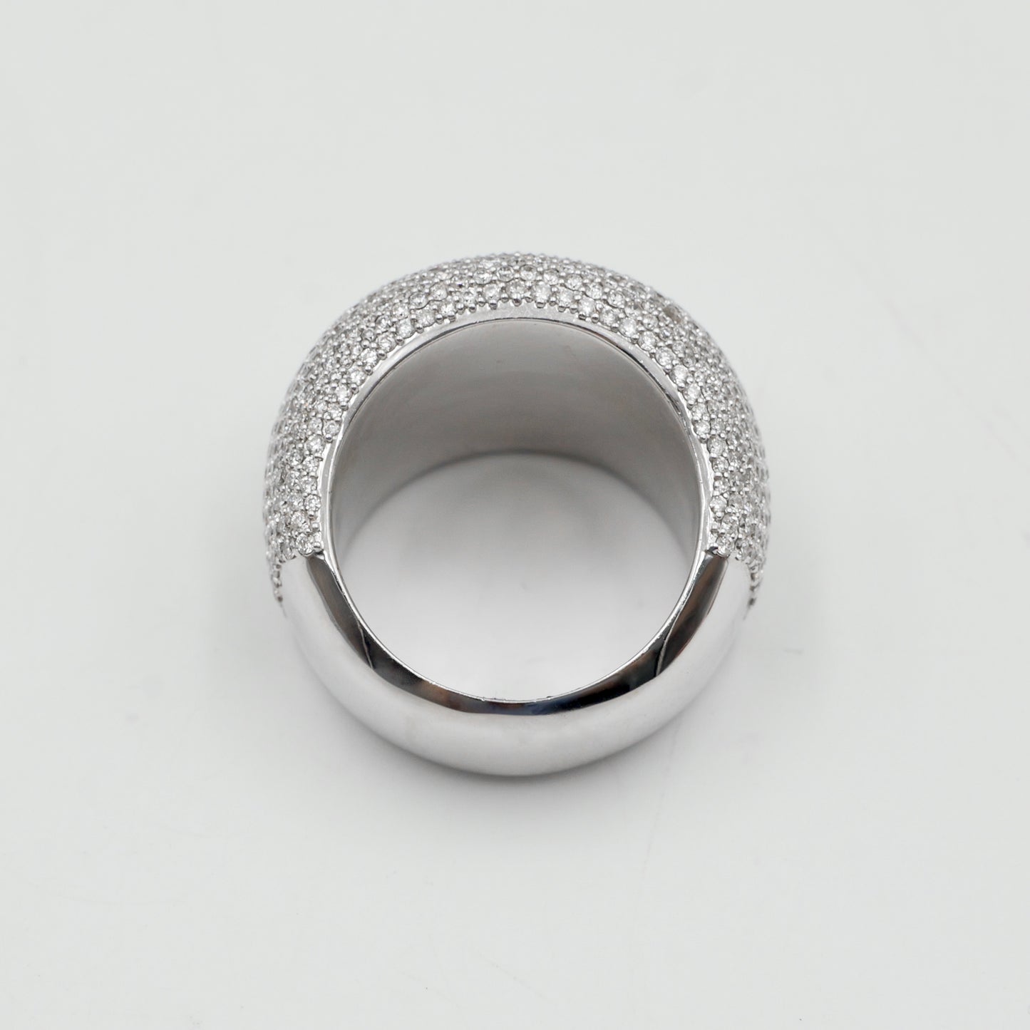 White Gold Honeycomb Diamond Pavé Ring