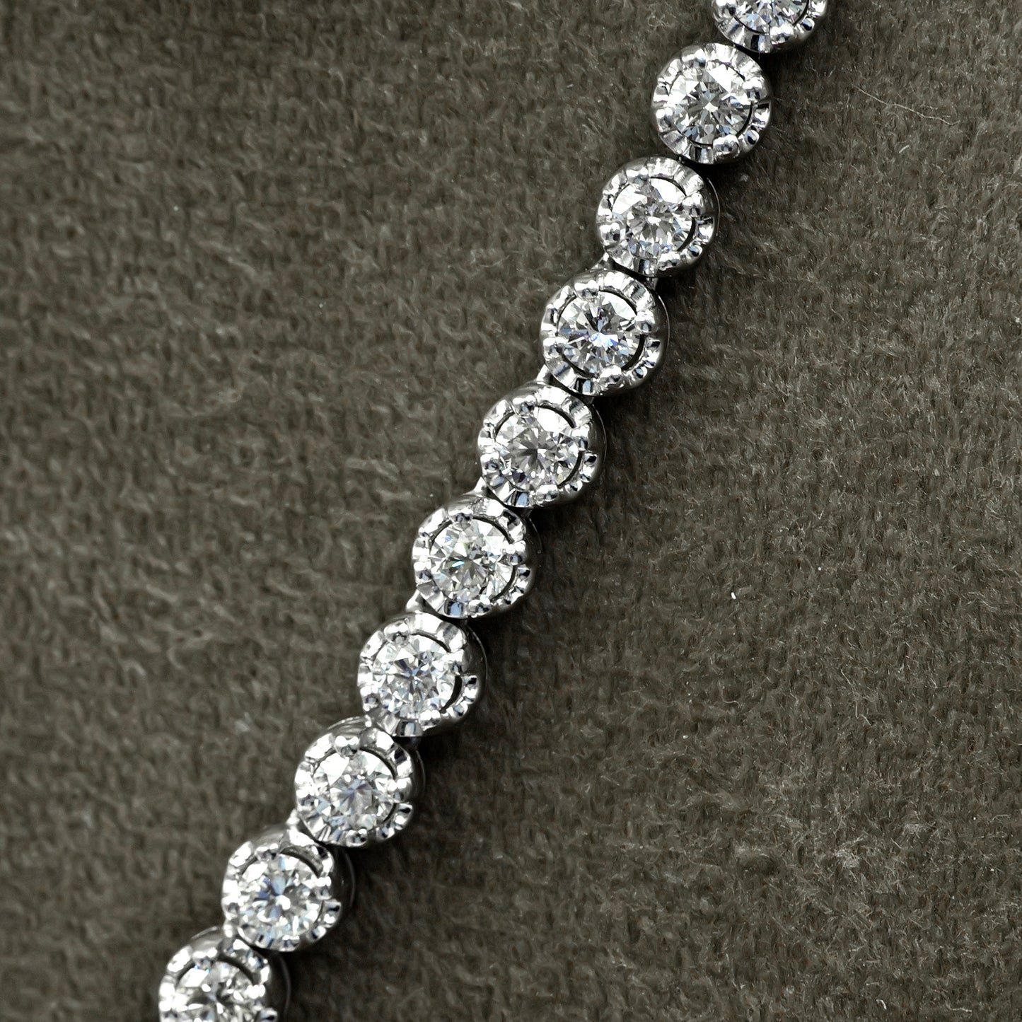 White Gold Graduated Diamond Line Necklace