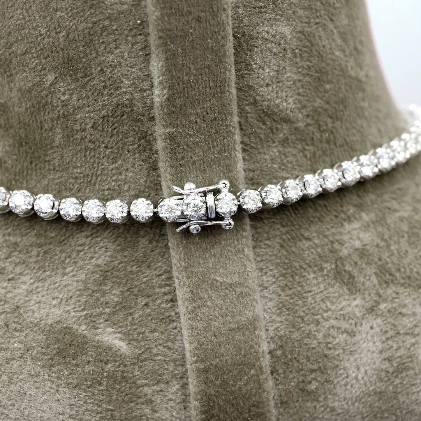 White Gold Graduated Diamond Line Necklace