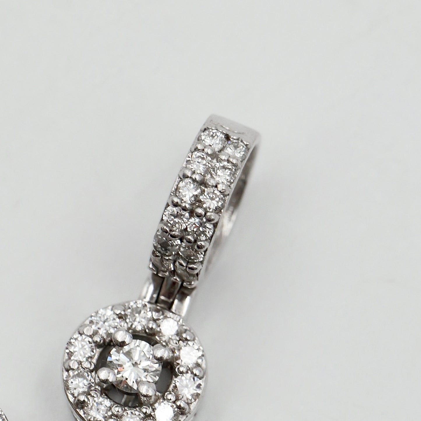 White Gold Halo Diamond Cross