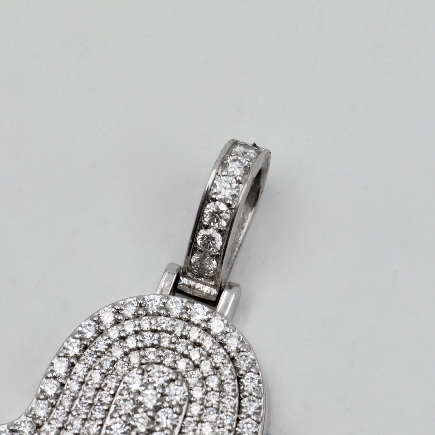 White Gold Hamza Hand Pendant