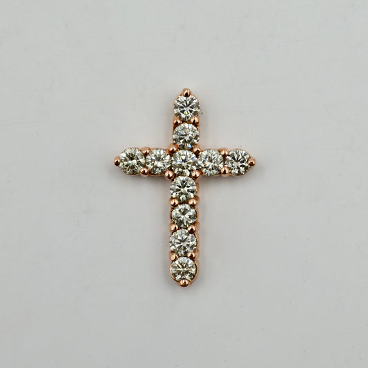 Rose Gold Diamond Cross
