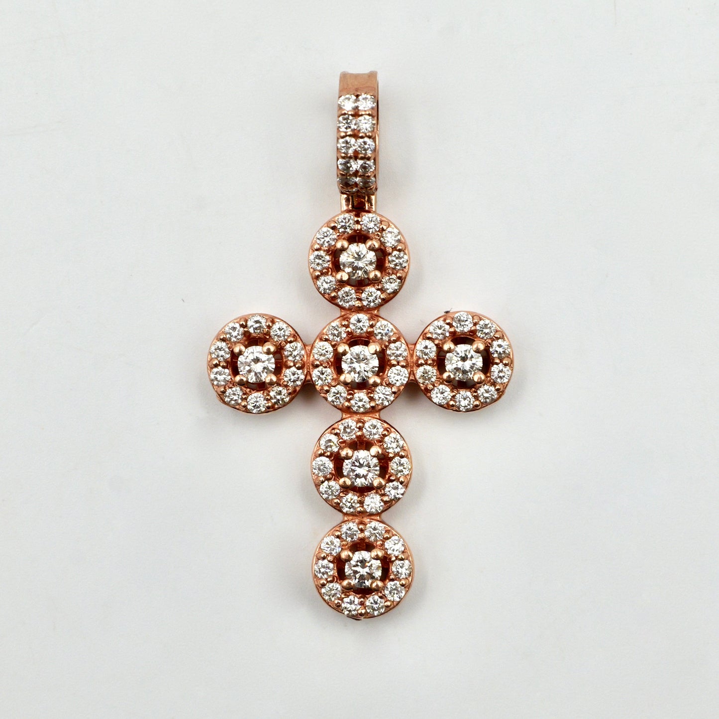 Rose Gold Halo Cross Pendant