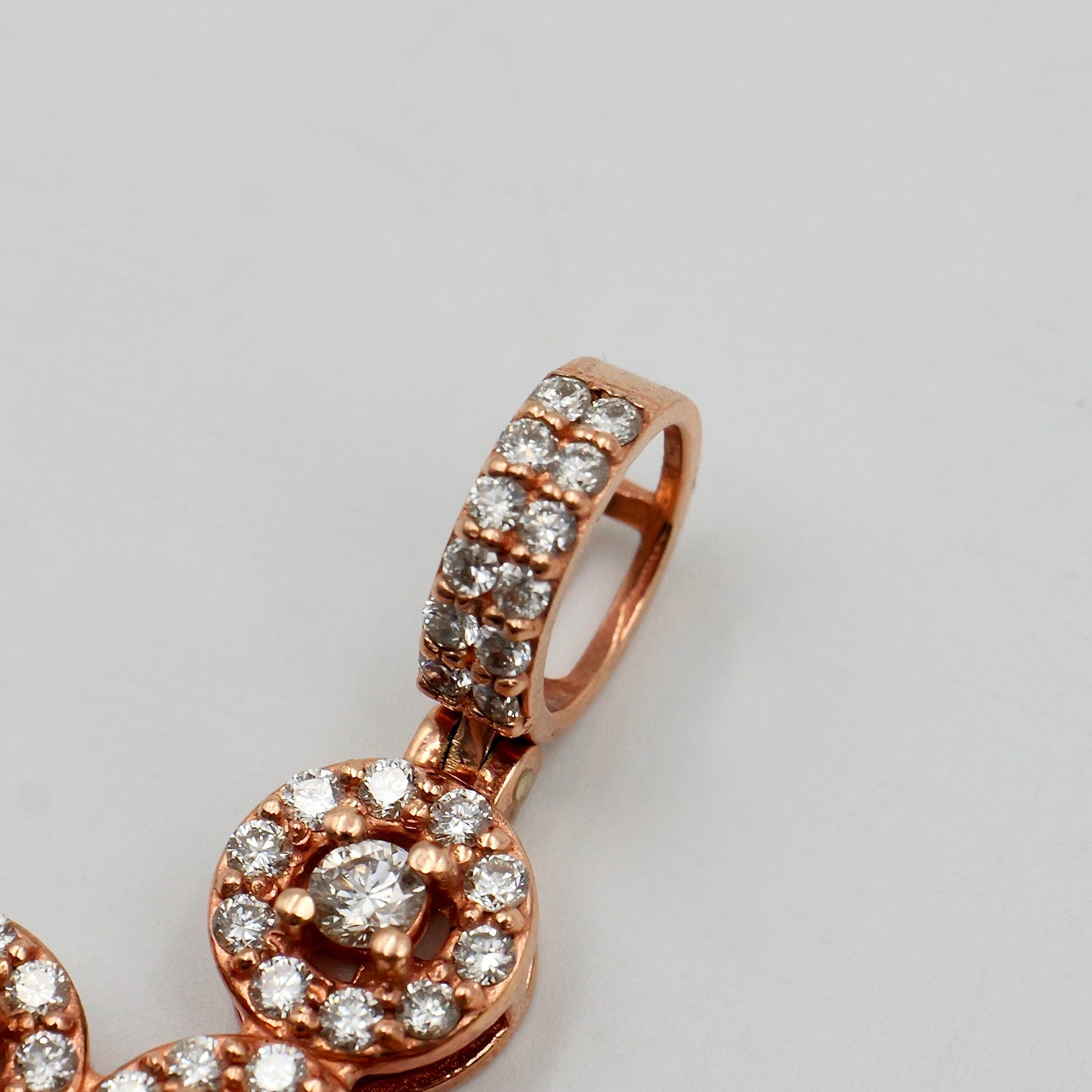 Rose Gold Halo Cross Pendant
