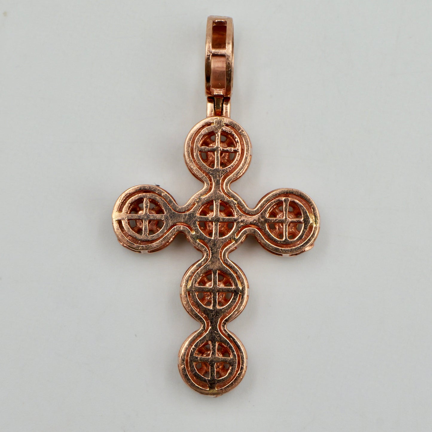 Rose Gold Halo Cross Pendant
