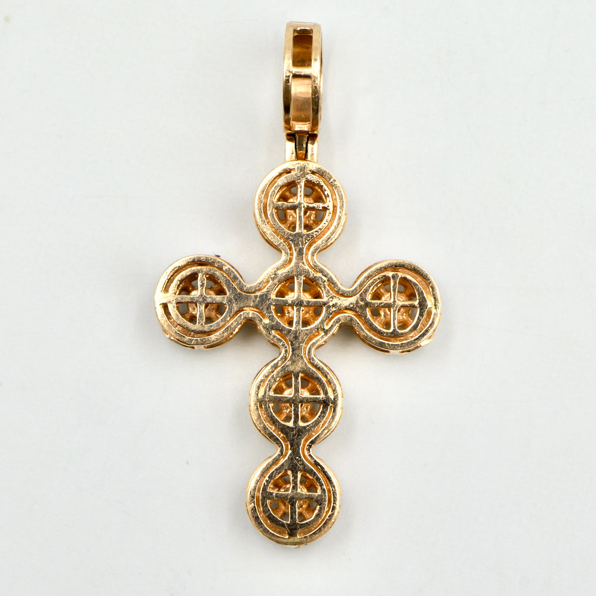Yellow Gold Halo Cross Pendant