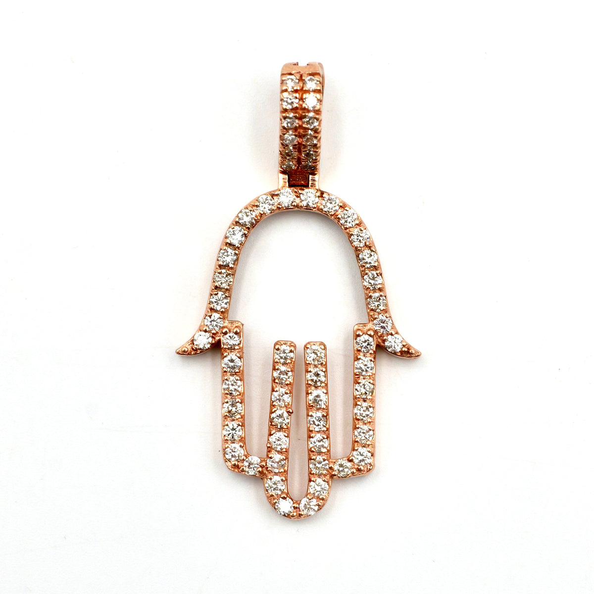 10K Rose Gold Diamond Hamza Hand Outline