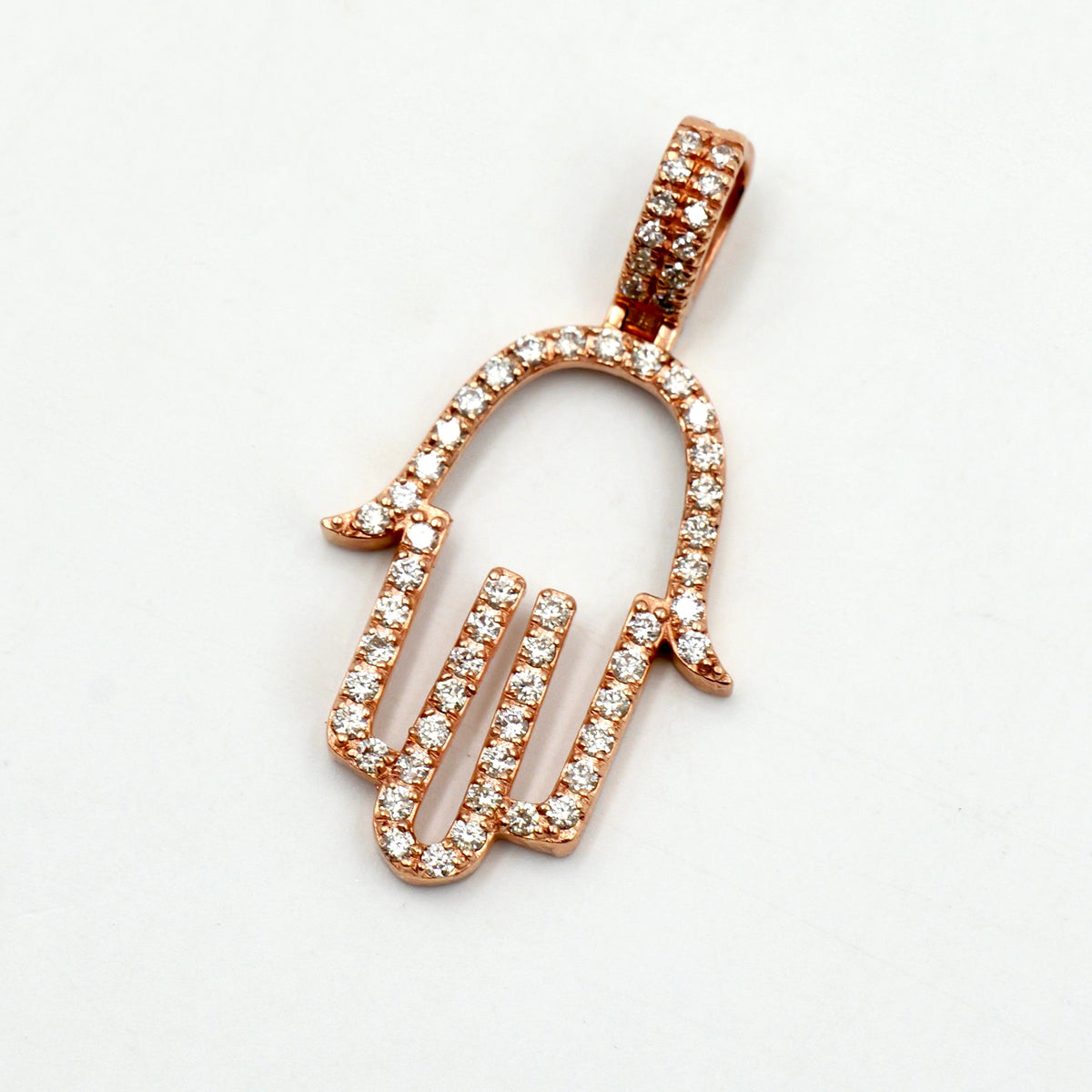 10K Rose Gold Diamond Hamza Hand Outline