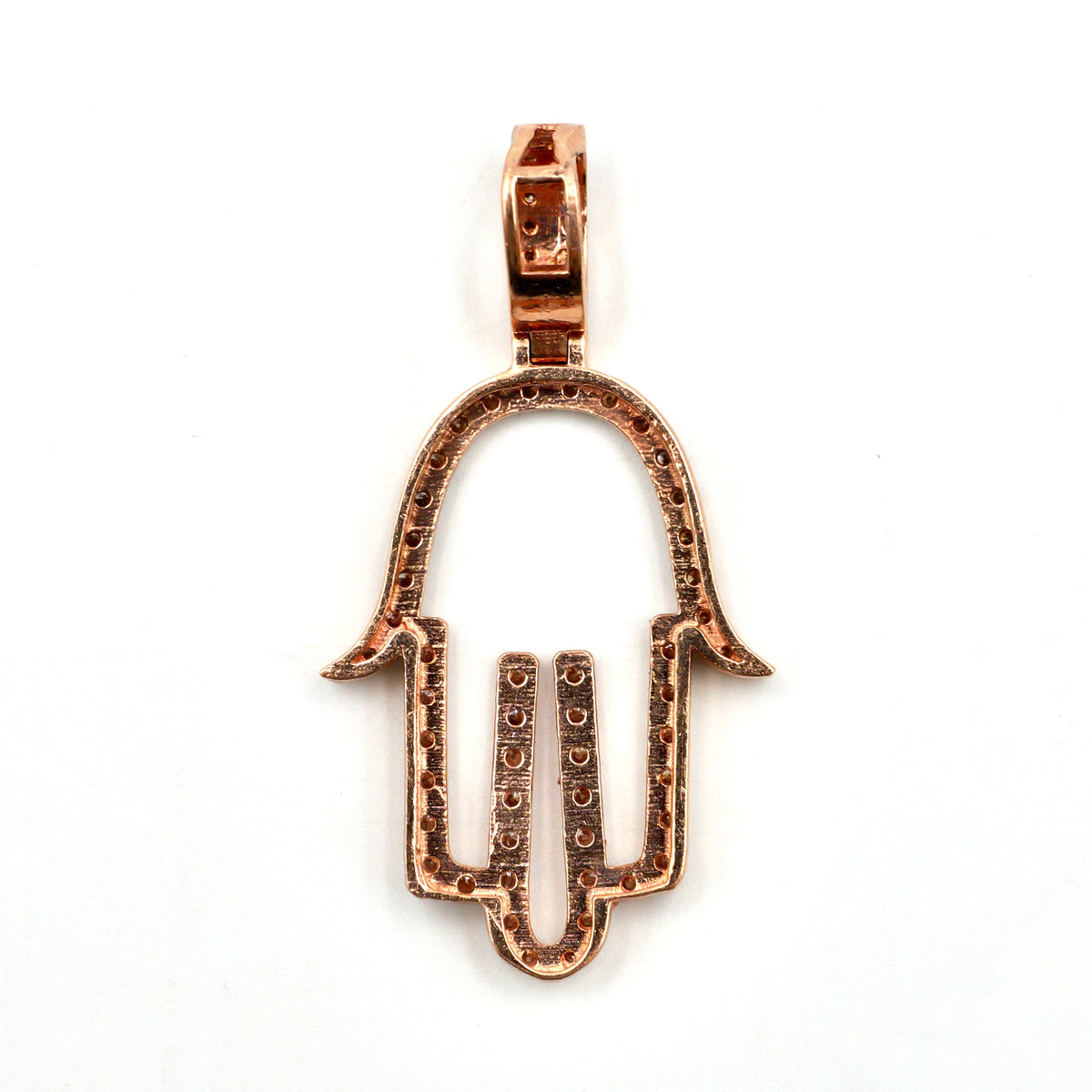 10K Rose Gold Diamond Hamza Hand Outline