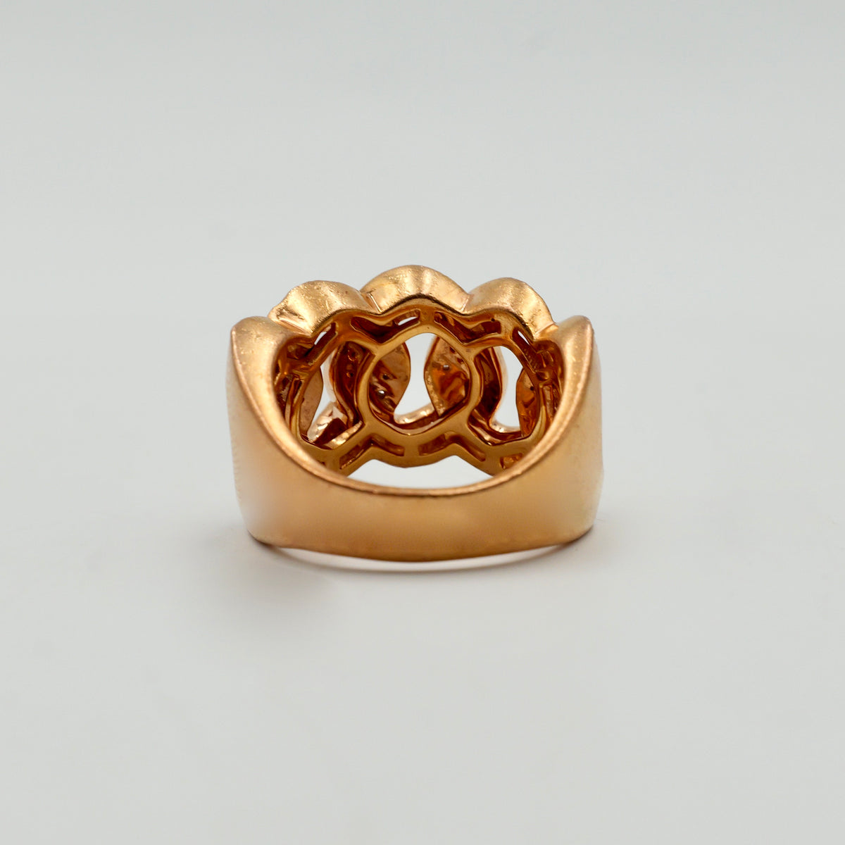 Rose Gold Cuban Link Pavê Ring