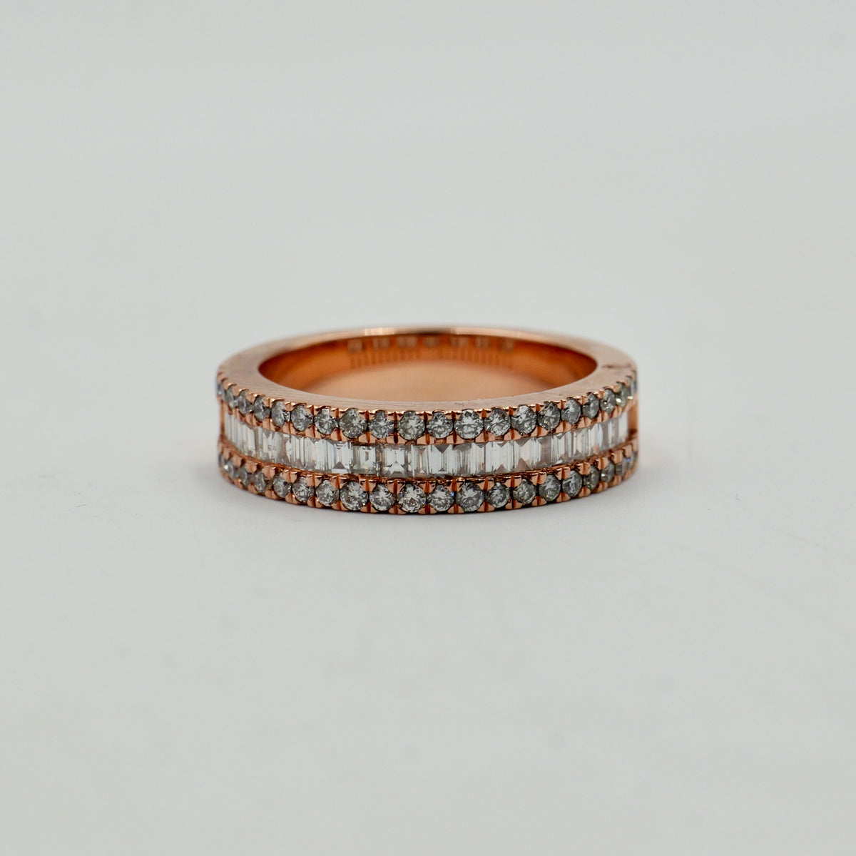 Rose Gold Round & Baguette Rings