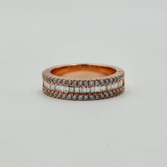 Rose Gold Round & Baguette Rings