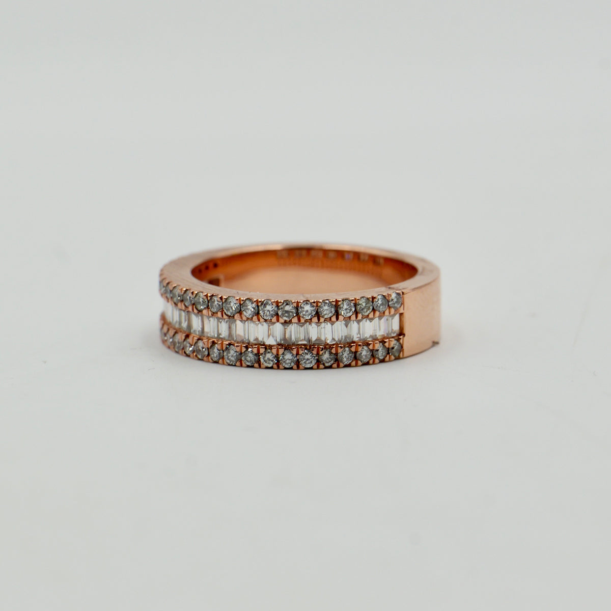 Rose Gold Round & Baguette Rings