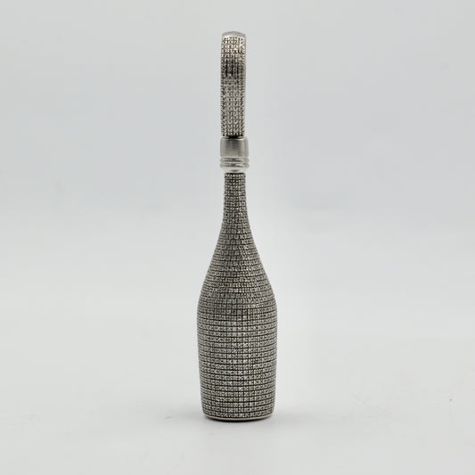 White Gold Diamond Champagne Bottle Pendant