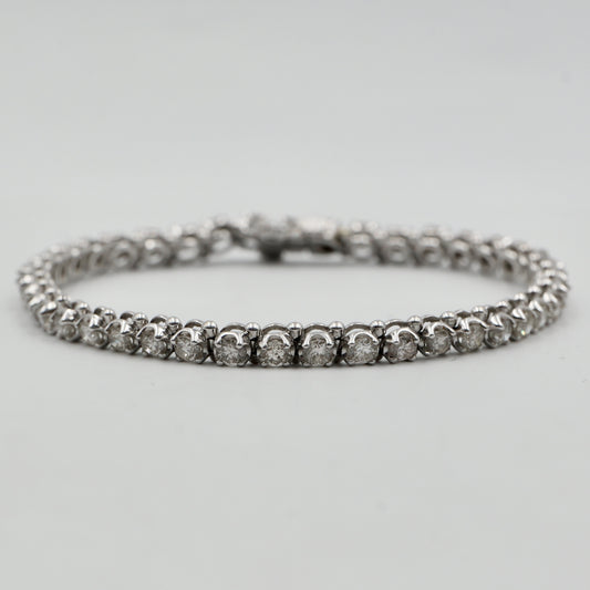 White Gold 3.8mm Illusion Set Diamond Tennis Bracelet