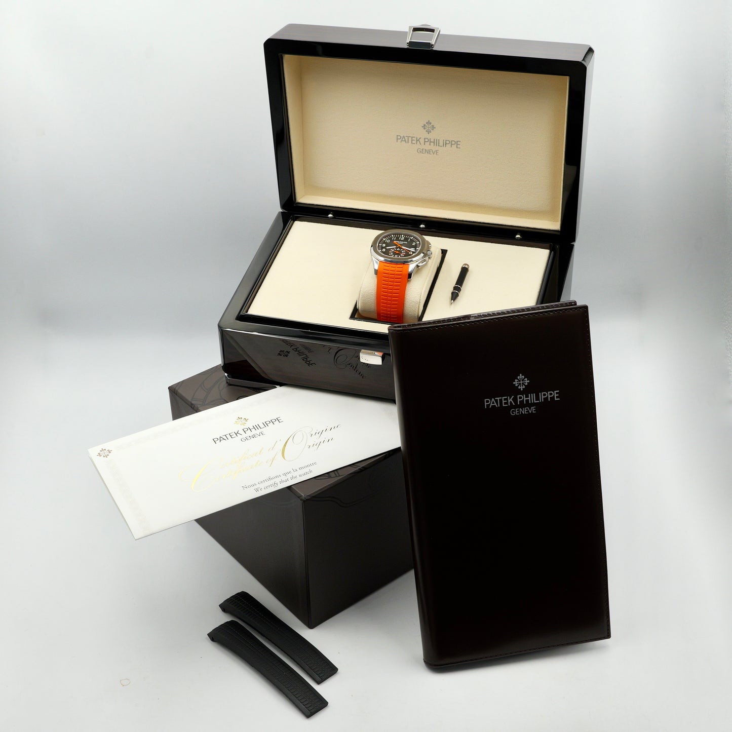 Patek Philippe Aquanaut Grey Dia Orange Strap 5968A - Full Set (2021)