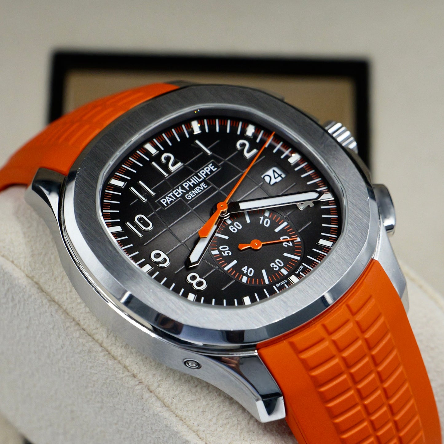 Patek Philippe Aquanaut Grey Dia Orange Strap 5968A - Full Set (2021)