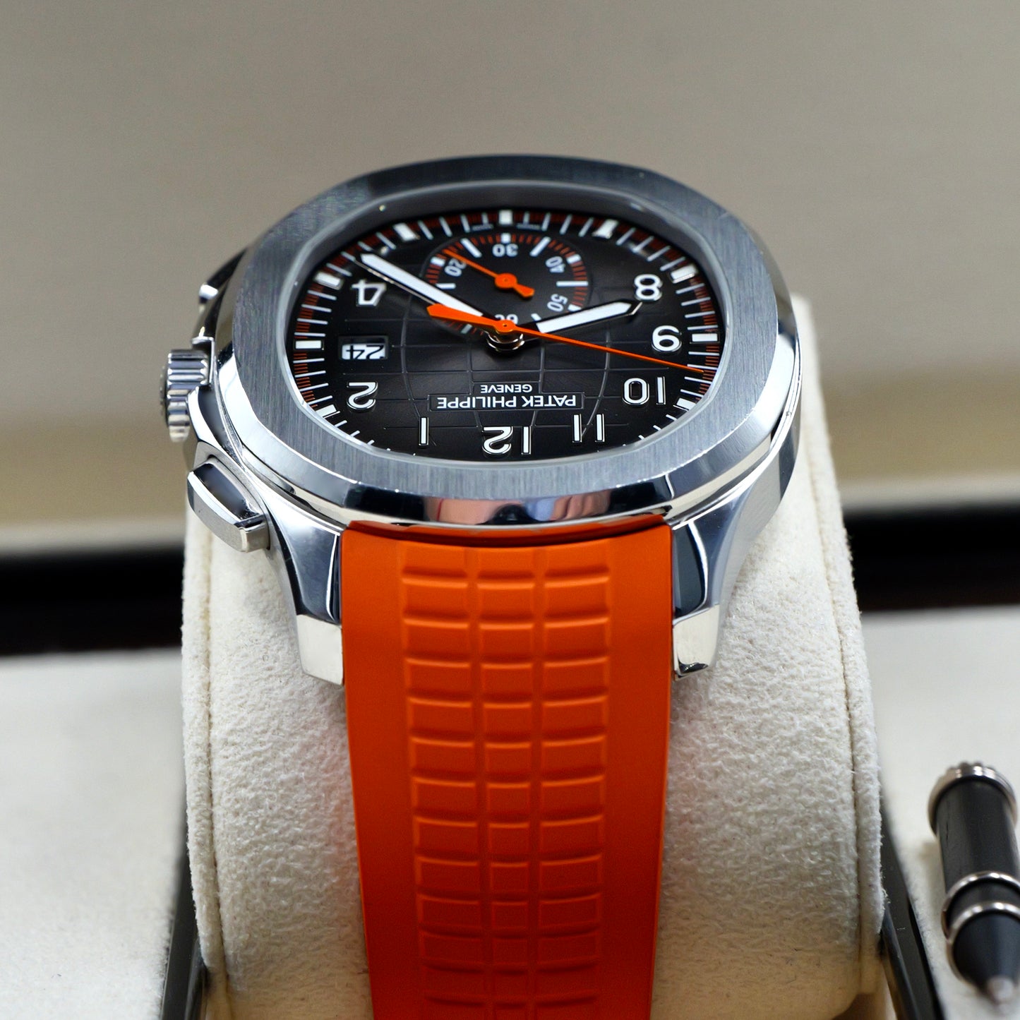 Patek Philippe Aquanaut Grey Dia Orange Strap 5968A - Full Set (2021)