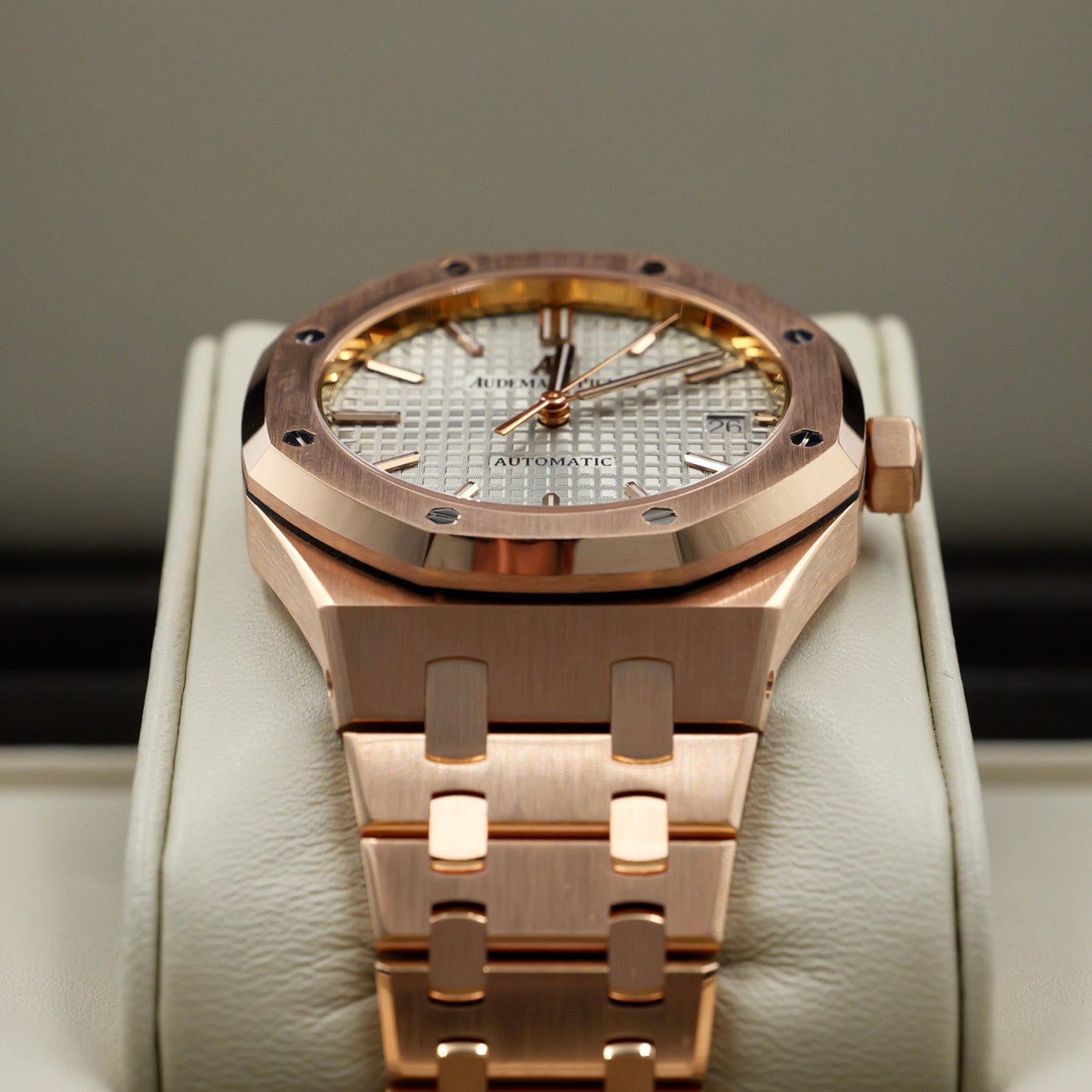 Audemars Piguet Royal Oak Grey Dial Rose Gold 15450OR Full Set 2016