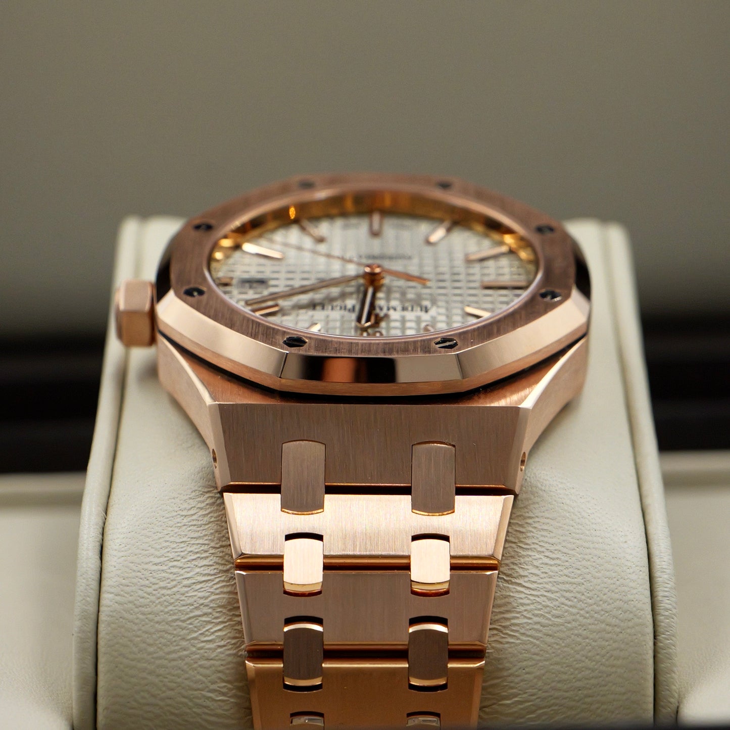 Audemars Piguet Royal Oak Grey Dial Rose Gold 15450OR Full Set 2016