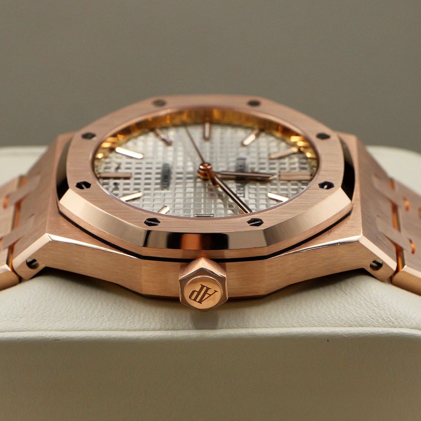 Audemars Piguet Royal Oak Grey Dial Rose Gold 15450OR Full Set 2016
