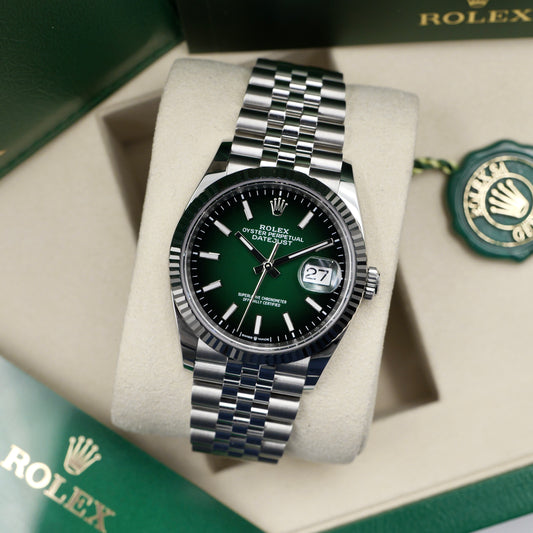 Rolex Datejust 36 Ombré Fluted Jubilee 126234 - Full Set (2026)
