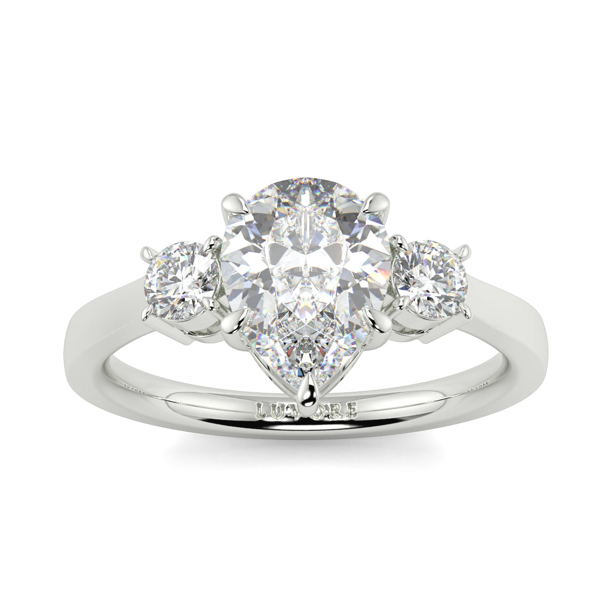 Catherine - 2.0 CT - Pear Trilogy Diamond Ring
