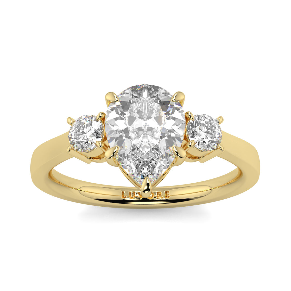 Catherine - 2.0 CT - Pear Trilogy Diamond Ring