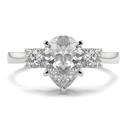 Catherine - 2.0 CT - Pear Trilogy Diamond Ring
