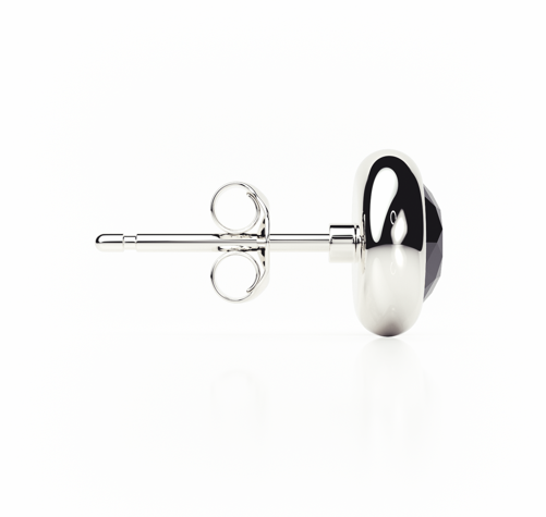Rub Over - Black Diamond - Stud Earrings