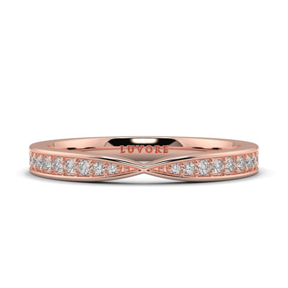 Wedding Band Ladies Diamond Shape To Fit Cross Over Ring Set