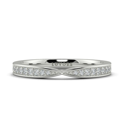 Wedding Band Ladies Diamond Shape To Fit Cross Over Ring Set