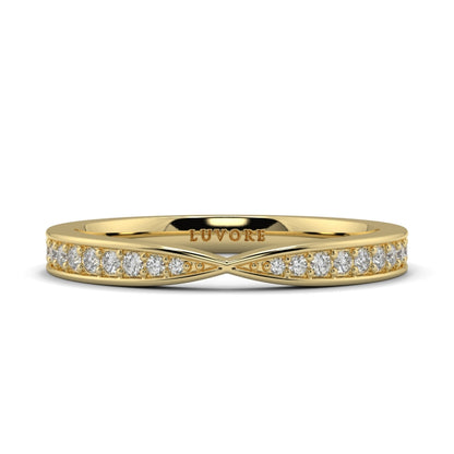 Wedding Band Ladies Diamond Shape To Fit Cross Over Ring Set