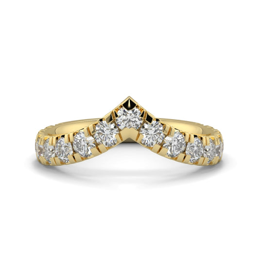 Wedding Band Ladies Diamond Shape To Fit Ring Micro Set