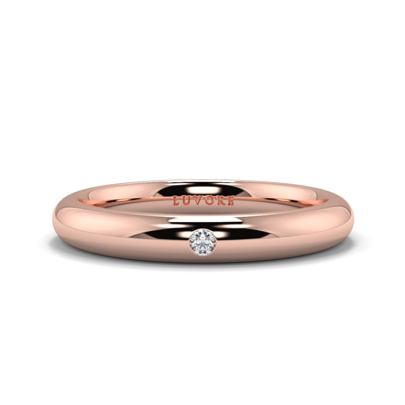 Wedding Band Ladies & Gents Single Diamond Set