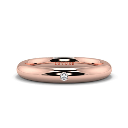 Wedding Band Ladies & Gents Single Diamond Set